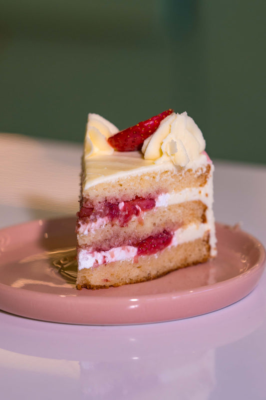 Eggless Layered Strawberry Cake