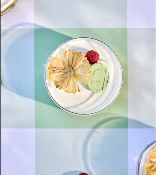 Eggless Custard Fresh Fruit Jar