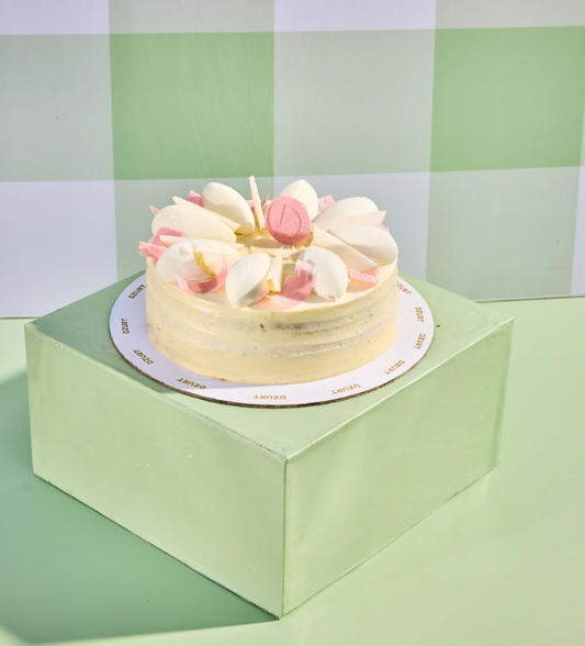 Eggless Rose & Pistachio Cake