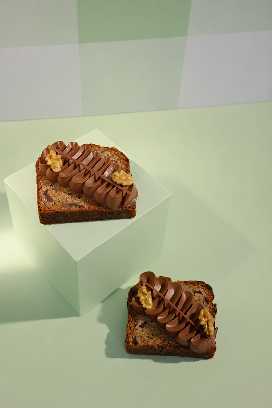 Eggless Banana Chocolate Tea Cake Slice