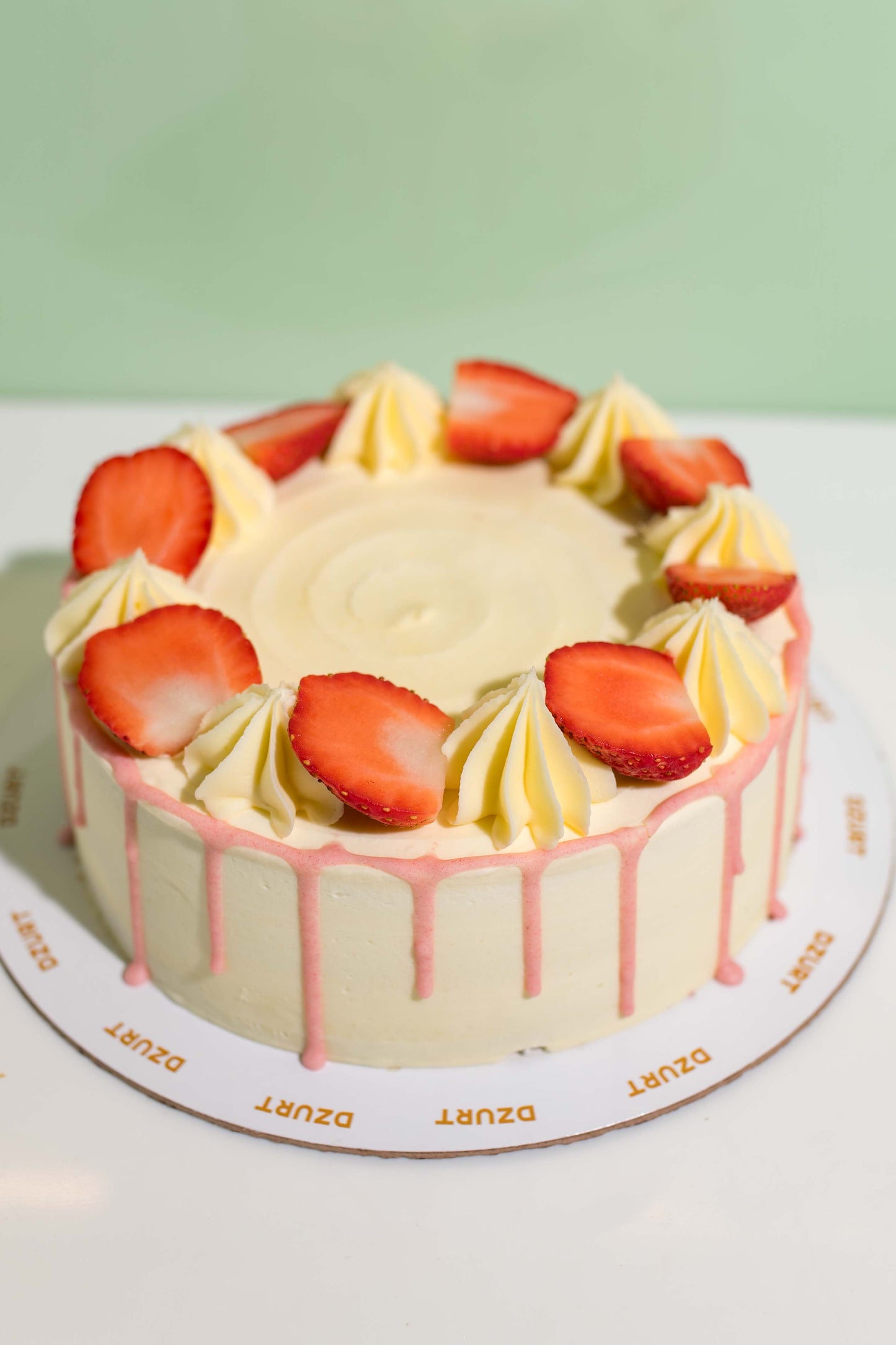 Eggless Layered Strawberry Cake