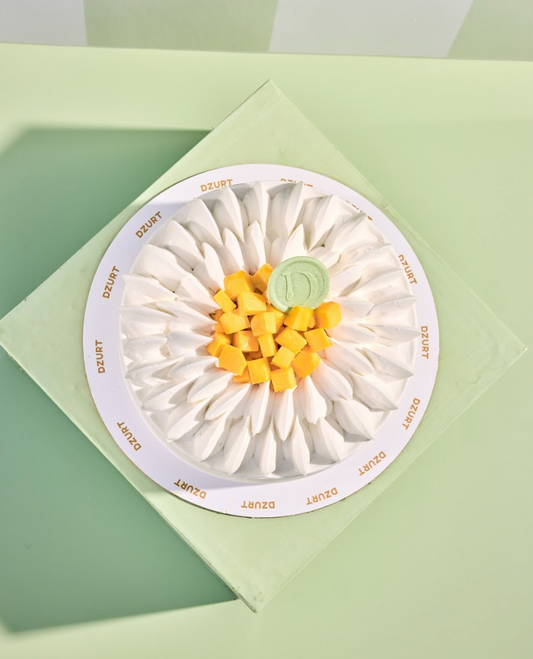 Eggless Mango & White Chocolate Cake